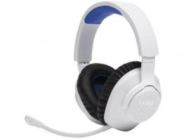 JBL Quantum 360P Gamer vezeték nélküli fejhallgató, Fehér/kék (JBLQ360PWLWHTBLU)