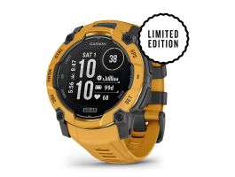 Garmin Instinct 3 50mm Solar, Sárga-Szürke Szilikon Szíj Óra (010-02935-02)