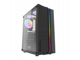 Darkflash DK151 LED-es számítógépház + 3 RGB ventilátor (DK151 BLACK)