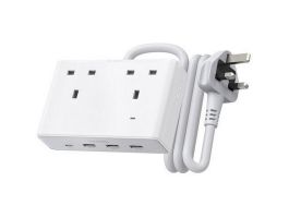 UGREEN Nexode S620 Brit szabvány 2x hálózati csatlakozó, 3x USB, 1x USB-C, 1,5 m Fehér Elosztó (85170)