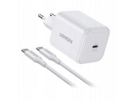 UGREEN X524 GaN USB-C Fali töltő, 45 W + 1 m kábel (65055) Fehér