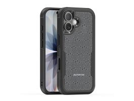 DUX DUCIS SHLD defender szilikon telefonvédő (erős ütésállóság, MagSafe, geometrikus minta) FEKETE (GP-178370)