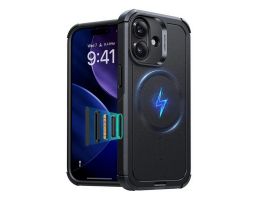 ESR CYBER HALOLOCK defender műanyag telefonvédő (erős ütésállóság, légpárnás sarok, MagSafe) FEKETE (GP-181447)