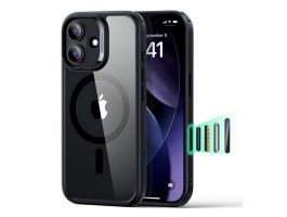 ESR CLASSIC HYBRID szilikon telefonvédő (ütésállóság, légpárnás sarok, MagSafe) ÁTLÁTSZÓ/FEKETE (GP-181681)