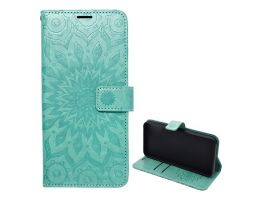 Gigapack Tok álló, bőr hatású (FLIP, oldalra nyíló, asztali tartó, kézpánt, mandala) CYAN (GP-161688)