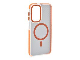Gigapack Szilikon telefonvédő (ütésállóság, légpárnás sarok, karbon minta, wireless, MagSafe) NARANCSSÁRGA (GP-176061)