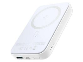 JOYROOM vésztöltő Type-C+USB aljzat (10000mAh, 20W, PD gyorstöltő, wireless, mágneses, mini) FEHÉR (JR-W020 WHITE)