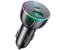 JOYROOM autós töltő USB+2 Type-C aljzat (70W, PD gyorstöltő 3.0) FEKETE (JR-CL26)