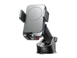 JOYROOM JR-ZS241S autós tartó (15W, tapadókorongos, műszerfalra, automata, wireless, 360°, 68-95mm széles) FEKETE