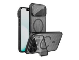 NILLKIN CAMSHIELD PROP MAGNETIC szilikon telefonvédő (ütésállóság, kameravédő, kitámasztó, csíkos) ÁTLÁTSZÓ/FEKETE (GP-175247)