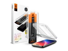 SPIGEN GLASS TR EZ FIT PRO HD képernyővédő üveg (2.5D, betekintés védelem, 0.2mm, 9H + segédkeret) ÁTLÁTSZÓ (AGL10098)