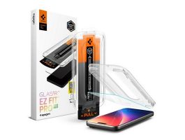SPIGEN GLASS TR EZ FIT PRO HD képernyővédő üveg (2.5D, tokbarát, ultravékony, 0.2mm, 9H + segédkeret) ÁTLÁTSZÓ (AGL10097)