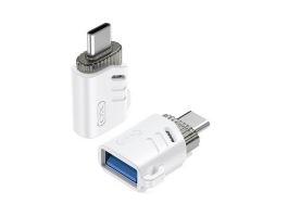 XO USB aljzat - Type-C, OTG adapter (XO-NB256B) FEHÉR