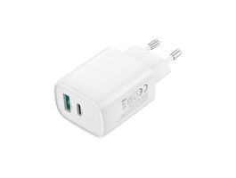 XO CE29 hálózati töltő USB+Type-C aljzat (20W, PD gyorstöltő 3.0) FEHÉR (XO-CE29)