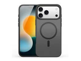 DUX DUCIS YIND szilikon telefonvédő (ütésállóság, kameravédő, matt, MagSafe) FEKETE (GP-173356)