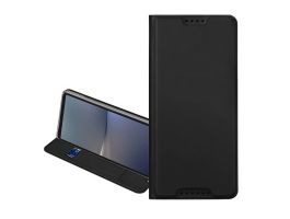 DUX DUCIS SKIN PRO tok álló, bőr hatású (FLIP, oldalra nyíló, kártyazseb, asztali tartó) FEKETE (GP-173319)