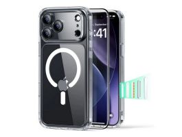 ESR CLASSIC HYBRID szilikon telefonvédő (ütésállóság, légpárnás sarok, MagSafe + képernyővédő üveg) ÁTLÁTSZÓ (GP-174883)
