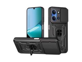 Gigapack Defender szilikon telefonvédő (ütésállóság, tartógyűrű, kameravédő) FEKETE (GP-173838)