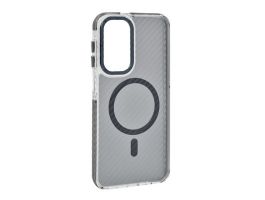 Gigapack Szilikon telefonvédő (ütésállóság, légpárnás sarok, karbon minta, wireless, MagSafe) SÖTÉTSZÜRKE (GP-176079)