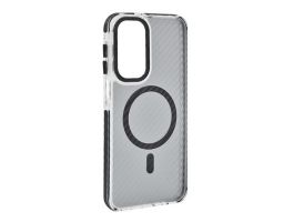 Gigapack Szilikon telefonvédő (ütésállóság, légpárnás sarok, karbon minta, wireless, MagSafe) FEKETE (GP-176047)