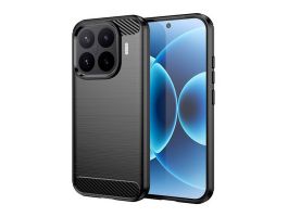 Gigapack Szilikon telefonvédő (ütésállóság, légpárnás sarok, szálcsiszolt, karbon minta) FEKETE (GP-187770)