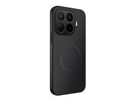 Gigapack Szilikon telefonvédő (műanyag hátlap, karbon minta, mágneses) FEKETE (GP-189524)