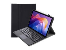 Gigapack Tok álló, bőr hatású (FLIP, bluetooth billentyűzet, asztali tartó, QWERTY, angol nyelvű, ceruza tartó) FEKETE (GP-190799)