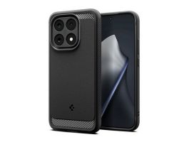 SPIGEN RUGGED ARMOR szilikon telefonvédő (ütésállóság, légpárnás sarok, karbon minta) FEKETE (ACS10459)