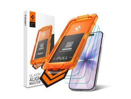SPIGEN GLASS TR ALIGNMASTER S képernyővédő üveg 3db (2.5D, tokbarát, 9H + segédkeret) ÁTLÁTSZÓ (AGL10484)