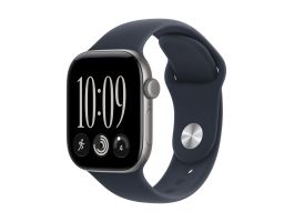 Apple Watch Series 12 GPS 42mm Space Grey Aluminium Case with Navy Blue Sport Band - S/M (MJE74MP/A)