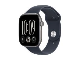 Apple Watch Series 12 GPS 46mm Space Grey Aluminium Case with Navy Blue Sport Band - M/L (MJEJ4MP/A)