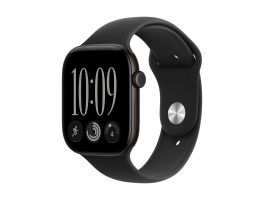 Apple Watch Series 12 GPS 46mm Black Aluminium Case with Black Sport Band - M/L (MJEL4MP/A)