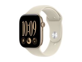 Apple Watch Series 12 GPS 46mm Light Gold Aluminium Case with Sand Sport Band - S/M (MJEN4MP/A)