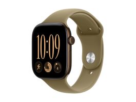 Apple Watch Series 12 GPS 46mm Dark Bronze Aluminium Case with Olive Sport Band - M/L (MJEU4MP/A)