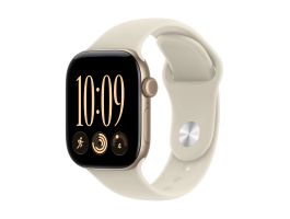 Apple Watch Series 12 GPS + Cellular 42mm Light Gold Aluminium Case with Sand Sport Band - M/L (MJG34MP/A)