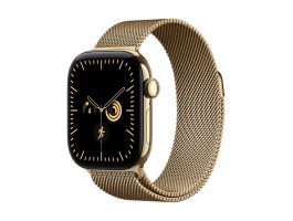 Apple Watch Series 12 GPS + Cellular 46mm Radiant Gold Titanium Case with Radiant Gold Milanese Loop - S/M (MJGU4MP/A)