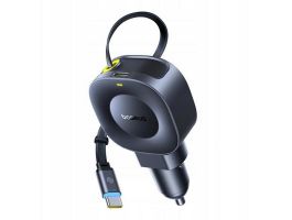 Baseus PrimeTrip VR2 autós gyorstöltő 30W, USB Type-C + USB Type-C automata behúzós kábel, fekete (C0206401)