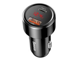Baseus Magic PPS autós gyorstöltő 45W, USB Type-A + USB Type-C, fekete (CCMLC20C-01)