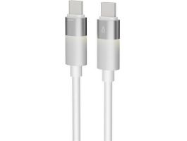 AVAX CB316 GLOWY 60W USB-C gyorstöltő kábel, fehér - 1m