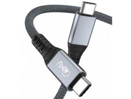 AVAX CB902 THUNDER 240W/40Gbps USB4.0/Intel Thunderbolt TM 4 fonott kábel, viharszürke - 1m