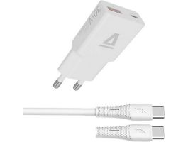AVAX CH6413 30W GaN gyorstöltő és 60W USB-C szilikon kábel szett, fehér