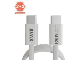 AVAX CB610W MAGNETY 100W USB C mágneses gyorstöltő kábel, fonott, fehér - 1m