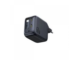 Baseus EnerCore CJ11 hálózati gyorstöltő 67W, 2×USB Type-C + 1×USB Type-C automata behúzós kábel, fekete (E0121E00)
