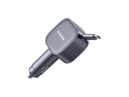 Anker Nano Car Charger (75W, USB-C Port, Built-In Retractable USB-C Cable) (A2738HA2)