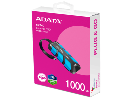 ADATA SSD Külső USB 3.2 1TB SC740, Kék