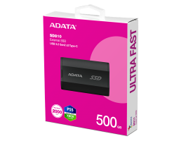 ADATA SSD Külső USB 3.2 500GB SD810, Fekete