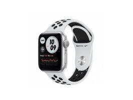 Apple Watch Nike S6 GPS, 40mm (M00T3HC/A) ezüst alumíniumtok, Nike Paltinum/fekete sportszíj