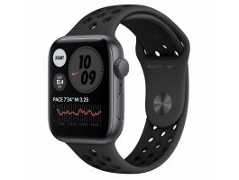 Apple Watch SE GPS, 44mm (MYYK2HC/A) Asztroszürke alumíniumtok, Antracit/fekete Nike sportszíj
