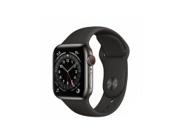 Apple Watch S6 GPS + Cellular, 40mm (M06V3HC/A) grafit rozsdamentesacél tok, fekete sportszíj