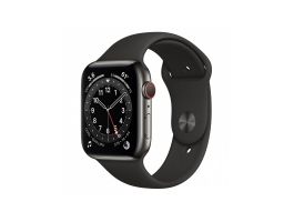 Apple Watch S6 GPS + Cellular, 44mm (M09H3HC/A) grafit rozsdamentesacél tok, fekete sportszíj
